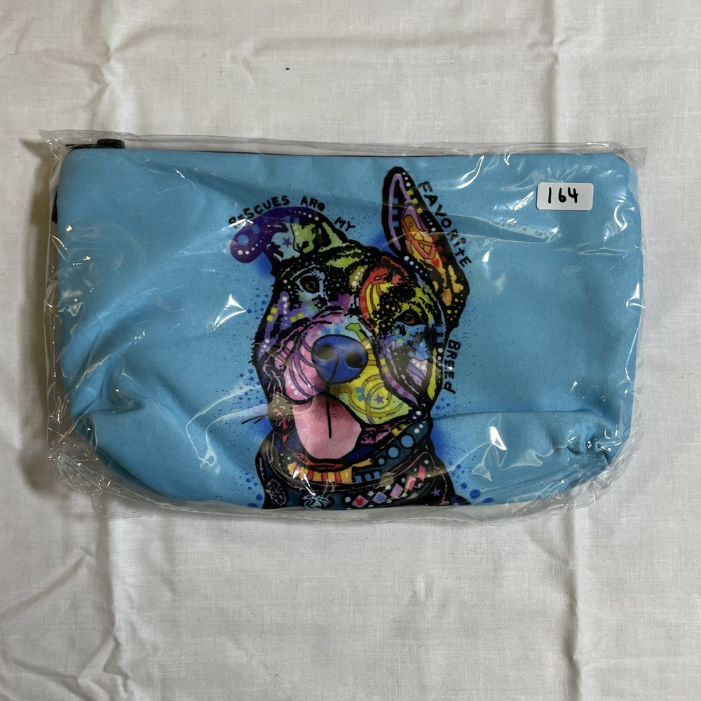 The Pouch Rescues Are My Favorite Breed NWT Dog Art Makeup Bag Cosmetic Pouch